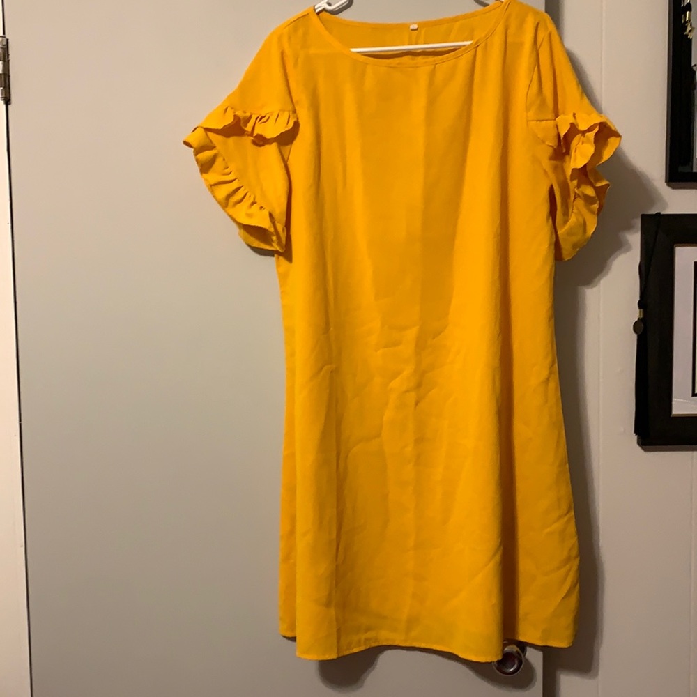 Shein Mustard Shift Dress